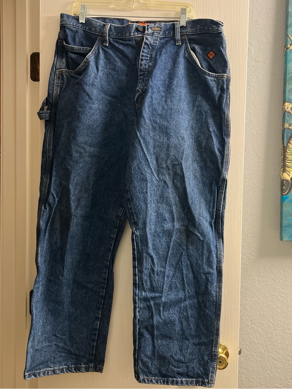 Men's Dark Blue Denim Work Jeans